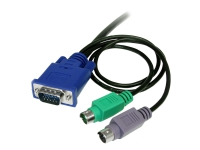 StarTech.com 3-in-1 Ultra Thin PS/2 KVM Cable - Keyboard / video / mouse (KVM) cable - PS/2, HD-15 (VGA) (M) to HD-15 (VGA) (M) - 6 ft - SVECON6 - Tastatur / video / musekabel (KVM) - PS/2, HD-15 (VGA) (hann) til HD-15 (VGA) (hann) - 1.8 m - formstøpt - f