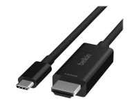Belkin Connect - Adapterkabel - 24 pin USB-C hann til HDMI hann - 2 m - svart - passiv, 8K 60Hz støtte, Støtte for DP Alt-modus PC tilbehør - Kabler og adaptere - Adaptere