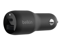 Belkin BOOST UP Dual Car Charger with PPS 37W - Bilstrømadapter - 37 watt - PD 3.0 - 2 utgangskontakter (USB, 24 pin USB-C) Tele & GPS - Batteri & Ladere - Billader