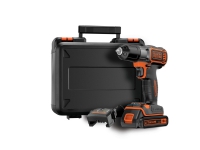 Black & Decker Black + Decker AutoSense batteridrevet drill, drill (18V 1,5Ah, med automatisk dreiemomentinnstilling, inkludert batteri og 90min hurtiglader, LED arbeidslys, dobbel bit) ASD18K