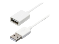 StarTech.com 3m White USB 2.0 Extension Cable Cord - A to A - USB Male to Female Cable - 1x USB A (M), 1x USB A (F) - White, 3 meter (USBEXTPAA3MW) - USB-forlengelseskabel - USB (hunn) til USB (hann) - USB 2.0 - 3 m - formstøpt - hvit - for P/N: MSDREADU2