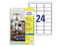 Avery J4773 - Polyester - hvit - 33.9 x 63.5 mm 240 stk (10 ark x 24) merkelapper Papir & Emballasje - Markering - Etiketter og Teip