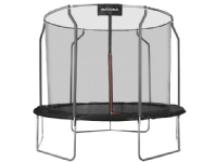 300V, Trampoline over bakken, Rund, 120 kg, Safety net, Montering nødvendig, Sort, Rød