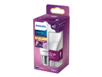 Produktfoto för Philips - LED-glödlampa - glaserad finish - E27 - 8 W (motsvarande 60 W) - klass F - varmt vitt ljus - 2700 K