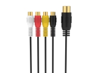 Sinox 5-pin DIN til 4 phono kabel. 0,2m. Sort PC tilbehør - Kabler og adaptere - Datakabler