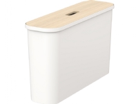 SmartStore Collect Slim 46 L with plywood cover, white Rengjøring - Avfaldshåndtering - Bøtter & tilbehør