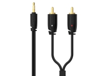 Sinox PRO 3,5mm mini jack til phono kabel. 1m. Sort TV, Lyd & Bilde - Monteringsfester - Vegg