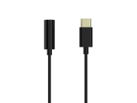 Sinox adapter USB C - mini jack. 0,15m. Sort PC tilbehør - Kabler og adaptere - Adaptere