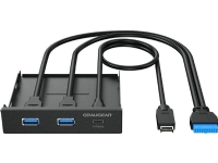 GRAUGEAR USB-HUB Multi Front Panel, USB 3.2 Gen2 Type-C retail PC tilbehør - Kabler og adaptere - USB Huber