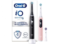Oral-B iO Series 6 elektrisk tannbørste, dobbel pakke, svart/rosa Helse - Tannhelse - Elektrisk tannbørste