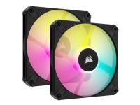 CORSAIR iCUE AF120 RGB SLIM - Kabinettvifte - 120 mm - svart (en pakke 2)