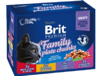 Brit Premium Cat Pouches Family Plate (12x100g) - (4 pk/ps) Kjæledyr - Katt - Kattefôr