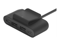 Alternativ bild 0 för Belkin USB Port extender, 2 USB-C portar, 2 USB-A portar, upp till 30W totalt. - Svart