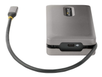 StarTech.com USB-C Multiport Adapter, 4K 60Hz HDMI/DP Video, 3-Port USB Hub, 100W Power Delivery Pass-Through, GbE, USB Type-C Travel Dock w/ Charging, 1ft/30cm Wrap-Around Cable - Mini Laptop Docking Station (DKT31CDHPD3) - Dockningsstation - USB-C - HDMI, DP - 1GbE - 16 Watt