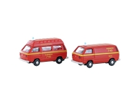 Minis by Lemke LC4342 N Personbil model Volkswagen T3, sæt med 2 stk. brandbil Hobby - Modelltog - Spor H0