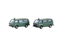 Minis by Lemke LC4353 N Personbil model Volkswagen T3, sæt med 2 stk. bus BGS + jernbanepoliti Hobby - Modelltog - Spor H0
