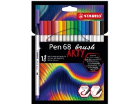 Bilde av Stabilo Pen 68 Brush Arty, 18 Farger, Assorterte Farger, Pensel Tupp, Fiber, Assorterte Farger, Sekskantet