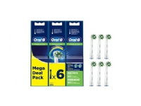 Produktfoto för Oral-B CrossAction CleanMaximiser - Extra tandborsthuvud - till tandborste - vit (paket om 6) - för Pro 2000, 2500, 4000, 4500, 600, 650, 700, 7000