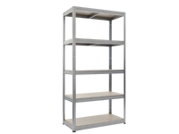 HOME It® stålreol med 5 træhylder 180×90×45 cm galvaniseret