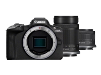 Bilde av Canon Eos R50 - Digitalkamera - Speilløst - 24.2 Mp - Aps-c - 4k / 30 Fps - 2.5optisk X-zoom Rf-s 18-45 Mm F4.5-6.3 Is Stm-objektiv, 55-210 Mm F5.0-7.1 Is Stm-objektiv - Wi-fi, Bluetooth - Svart