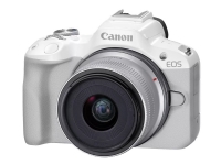 Bilde av Canon Eos R50 - Digitalkamera - Speilløst - 24.2 Mp - Aps-c - 4k / 30 Fps - 2.5optisk X-zoom Rf-s 18-45 Mm F4.5-6.3 Is Stm Linse - Wi-fi, Bluetooth - Hvit