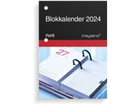 Blokkalender Refill m/huller 8x11,5cm 24 1400 00 Papir & Emballasje - Kalendere & notatbøker - Kalendere