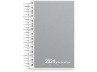 Mini spiralkalender Basic grå PP-plast med 1 dag pr./side 2024 Papir & Emballasje - Kalendere & notatbøker - Kalendere