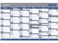 Kartonkalender halvårs 2025 44x29cm 25 0630 00 Papir & Emballasje - Kalendere & notatbøker - Kalendere