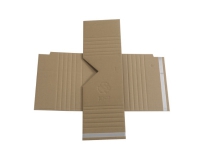 Bogomslag Krydspack brun/brun 250x182x0-100mm - (50 stk.) Papir & Emballasje - Konvolutter og poser - Følgesseddel konvolutter