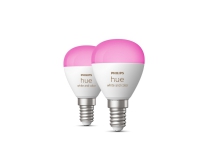Philips Hue White and Color Ambiance - LED-glödlampa - form: P45 - E14 - 5.1 W - klass F - varmt till kallt vitt ljus - 2200-6500 K (paket om 2)