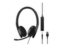 EPOS ADAPT 165 USB II - Hodesett - on-ear - kablet - USB, 3,5 mm jakk - svart - Optimert for UC