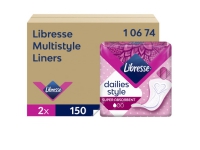 Bilde av Trusseindlæg Libresse Multistyle Dispenser Refill Uden Parfume Hvid 2x150stk,2 Pk X 150 Stk/krt