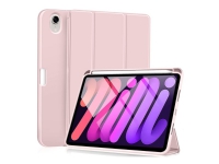 eSTUFF Miami - Vikbart fodral för surfplatta - polykarbonat, polyuretanläder, termoplastisk polyuretan (TPU) - rosa, klar - för Apple iPad mini (6:e generation)