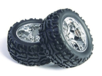 Wheel Complete, Truggy, Chrom, 2 pcs
