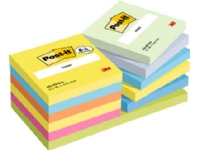 Post-It 654-TFEN-P8+4, firkant, Blå, Grønn, Oransje, Rosa, Gult, Papir, PEFC, 76 mm, 76 mm Papir & Emballasje - Blokker & Post-It - Legg det ut