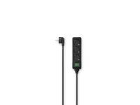 Hama 00223005, 3 AC-utganger, 3 m, Koblet med ledninger (ikke trådløs), Sort