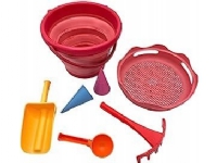 Schildkrot SFS 7in1 Sand Toys folding bucket red Utendørs lek - Lek i hagen - Tilbehør