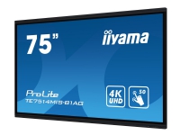iiyama ProLite TE7514MIS-B1AG - 75 Diagonalklasse LED-bakgrunnsbelyst LCD-skjerm - interaktiv digital skilting - med berøringsskjerm - 4K UHD (2160p) 3840 x 2160 - matt svart PC tilbehør - Skjermer og Tilbehør - Digitale skilt