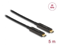 Delock - USB-kabel - 24 pin USB-C (hann) til 24 pin USB-C (hann) - DisplayPort 1.2 - 5 m - Active Optical Cable (AOC), støtte for 4K 60 Hz (3840 x 2160) - svart