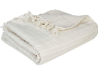 Atmosphera Creme sengeteppe 230x250 med frynser Barn & Bolig - Tekstil og klær