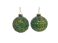 Christmas_To Glass Ornaments. Green/Gold. 8 Cm. 4 Pcs Belysning - Annen belysning - Julebelysning