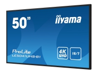 iiyama ProLite LE5041UHS-B1 - 50 Diagonalklasse (49.5 synlig) LED-bakgrunnsbelyst LCD-skjerm - intelligent skilting - 4K UHD (2160p) 3840 x 2160 - svart, glansfinish PC tilbehør - Skjermer og Tilbehør - Digitale skilt