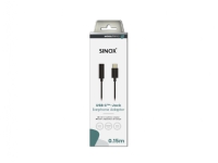 Sinox PRO USB C™ til mini jack adapter. 0,15m. Sort PC tilbehør - Kabler og adaptere - Datakabler