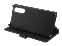Insmat Exclusive - Lommebok for mobiltelefon - lær, kartong+papir+aluminiumsfolie - svart - for Sony XPERIA 10 V Tele & GPS - Mobilt tilbehør - Deksler og vesker