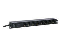 Lanview AUE2230K1-08AHENHB - Flerkoplingslist (kan monteres i rack) - AC 230 V - inngang: IEC 60309 16A - utgangskontakter: 8 (8 x Type F) - 1U - 19 - 4 m kabel - svart PC & Nettbrett - UPS - Tilbehør UPS