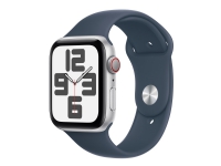 Apple Watch SE (GPS + Cellular) - 2. generasjon - 44 mm - sølvaluminium - smartklokke med sportsbånd - fluorelastomer - stormblå - båndbredde: S/M - 32 GB - Wi-Fi, LTE, Bluetooth - 4G - 33 g Sport & Trening - Pulsklokker og Smartklokker - Smartklokker