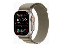 Apple Watch Ultra 2 - 49 mm - titan - smartklokke med Alpine Loop - tekstil - oliven - båndbredde: S - 64 GB - Wi-Fi, LTE, UWB, Bluetooth - 4G - 61.4 g Sport & Trening - Pulsklokker og Smartklokker - Smartklokker