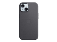 Apple - Baksidedeksel for mobiltelefon - MagSafe-samsvar - mikrotvill, FineWoven - svart - for iPhone 15 Tele & GPS - Mobilt tilbehør - Deksler og vesker