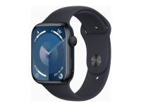 Apple Watch Series 9 (GPS) - 45 mm - midnattsaluminium - smartklokke med sportsbånd - fluorelastomer - midnatt - båndbredde: S/M - 64 GB - Wi-Fi, UWB, Bluetooth - 38.7 g Sport & Trening - Pulsklokker og Smartklokker - Smartklokker