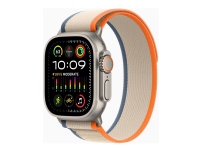 Apple Watch Ultra 2 - 49 mm - titan - smartklokke med Trail Loop - nylonvev - orange/beige - båndbredde: S/M - 64 GB - Wi-Fi, LTE, UWB, Bluetooth - 4G - 61.4 g Sport & Trening - Pulsklokker og Smartklokker - Smartklokker
